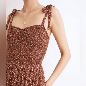 Madewell Lucie Tie-Strap Tiered Midi Dress in Florentine Floral XL